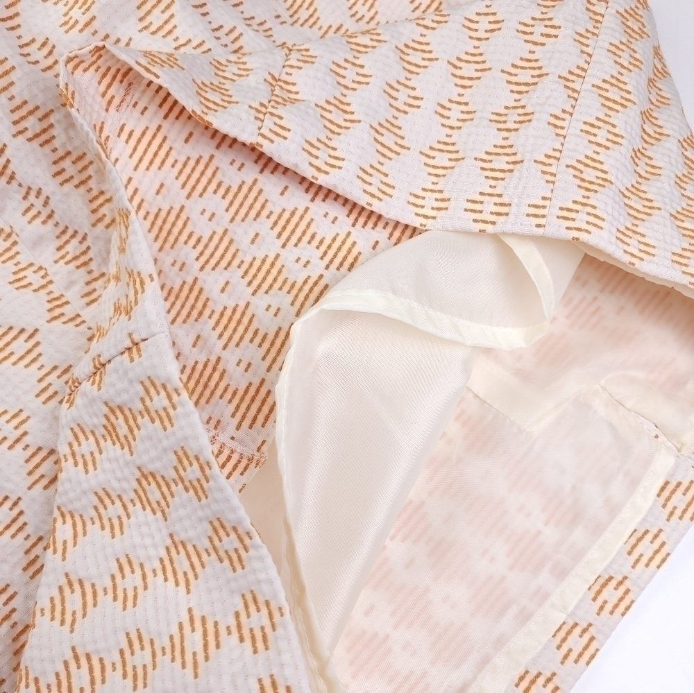 Sharagano Orange Cream Seersucker skirt Suit Size 8 - Picture 13 of 14
